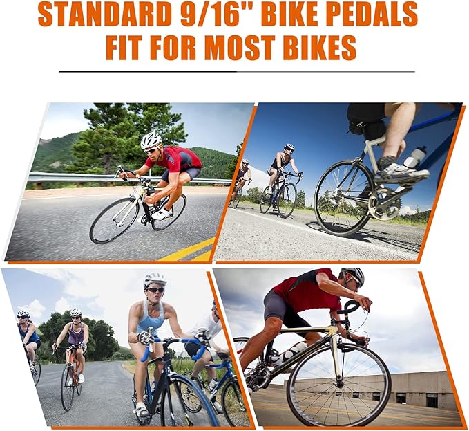 KOOTU 9/16" Bike Pedals,Flat Unicycles Bicycle Pedals, Non-Slip Aluminum Alloy Platform Cycling Pedals Sealed Bearing Pedals for MTB BMX Road Bike