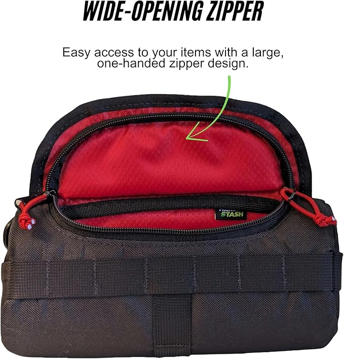 Handlebar Bag (Black & Red) | 2 Liter Capacity | Spacious Bike Bag w/ 2 Extra Long Buckle Straps & 1 Hook-and-Loop Strap | Water Resistant Front Basket | Bike Accessories | Made in USA