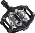 VENZO Compatible with Shimano SPD Mountain Bike CNC Aluminum Cr-Mo Sealed Pedals - Dual Sided Q Factor/Axle Length 57mm with Cleats