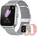 Smart Watch for Women Men- 1000mAh Battery Answer/Make Call, Fitness Step Tracker Watch with Sleep Monitor/Activity Counter/110+ Sport Mode for Andriod iPhone iOS Compatible - 3 Straps