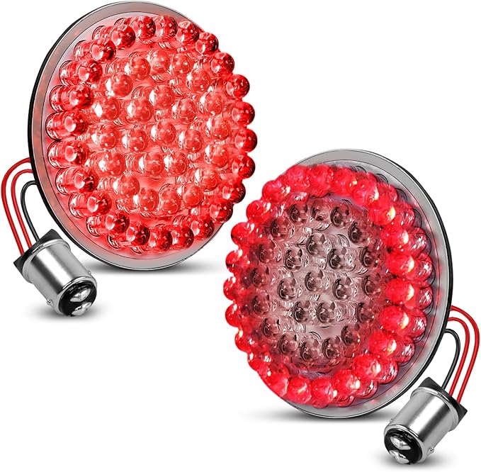 LX-LIGHT Pair 2'' Bullet Style 1157 Rear LED Turn Signal Light Kit Compatible with Dyna Softail Touring Street Glide Road King Sportster 1986-2025 Motorcycles