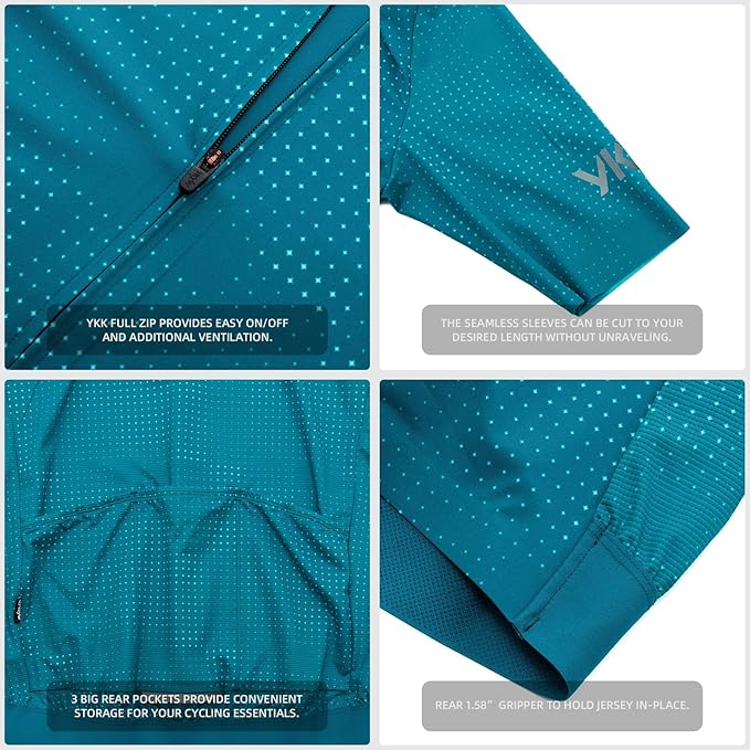 YKYWBIKE Cycling Jersey Men with Pockets Bike Jersey Short Sleeve Biking Shirts for Men Cycling Breathable MTB Biker Shirts