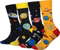 Cansok Men's 2/4 Packs Fun Crazy Novelty Dress Crew Socks