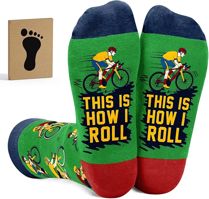 Cycling Socks - Gifts for Cyclists, Mountain Bike Accessories, Bike Socks and Funny Biker Gifts for Men