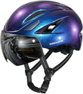 Odoland Bike Helmet with Magnetic Sun Visor for Adults, Glasses-Friendly Design Adjustable Dial Cycling Helmet for Men & Women, Urban Riding Bicycle Helmet for Mountain, Road, E-Bike, Commuting
