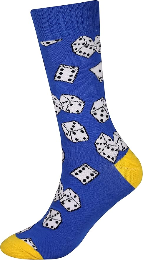 Cansok Men's 2/4 Packs Fun Crazy Novelty Dress Crew Socks