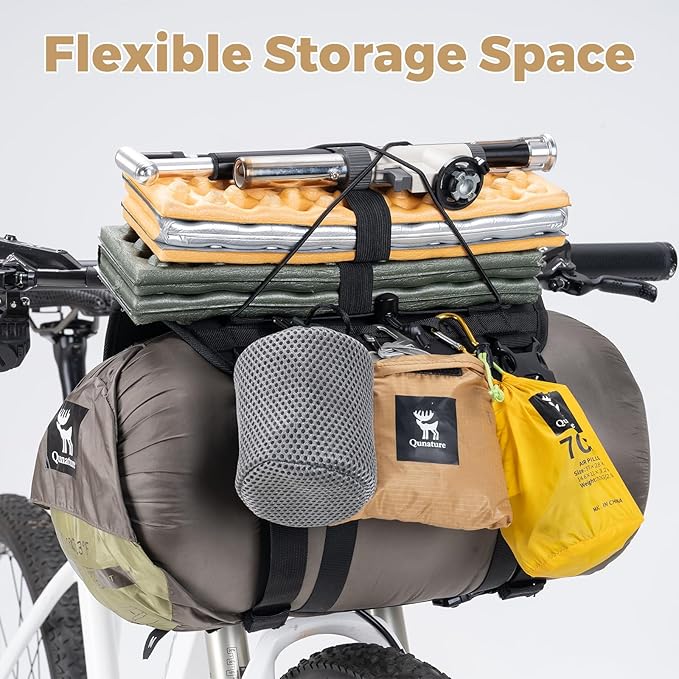 ROCKBROS Bike Handlebar Harness for Bikepacking, Front Rack System with Flexible Mounting Options, Large Capacity, Fits Dry Bags 3-12L (Khaki)
