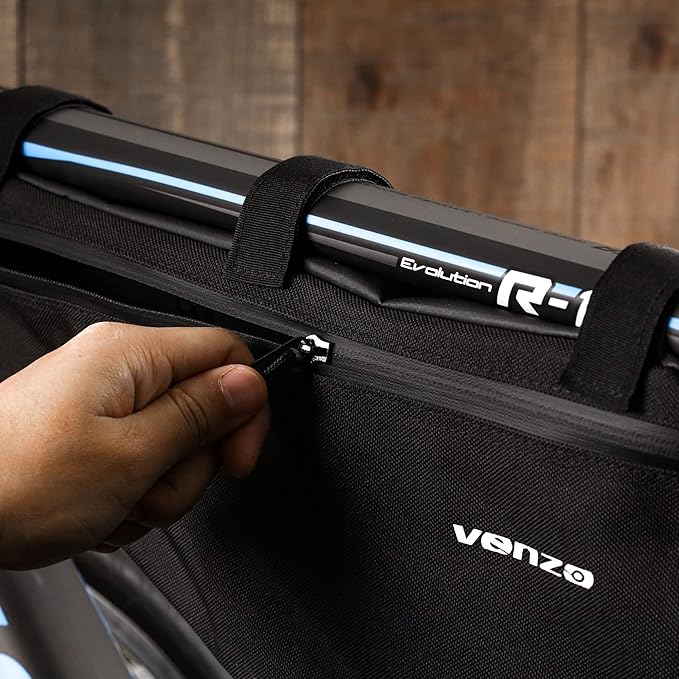 Venzo Road Mountain Bike Bicycle 2.5L 210D Waterproof Polyester Under Frame Top Tube Front Storage Triangle Pouch Bike Touring Packing Bags