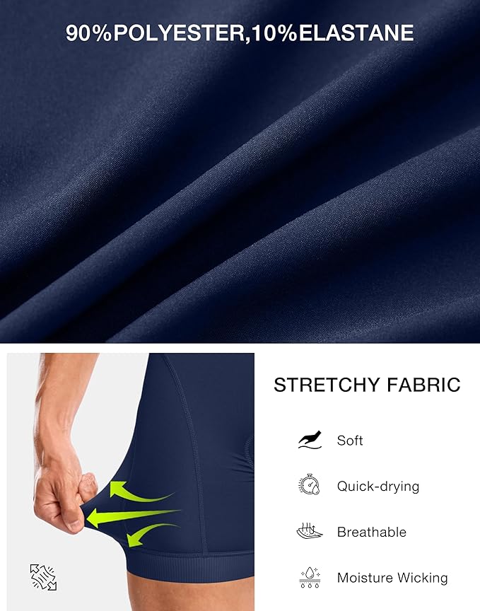 Bikewa Men's Cycling Underwear with Anti-Slip Leg Grips 4D Padded Bike Shorts MTB Liner for Bicycle Biking Riding