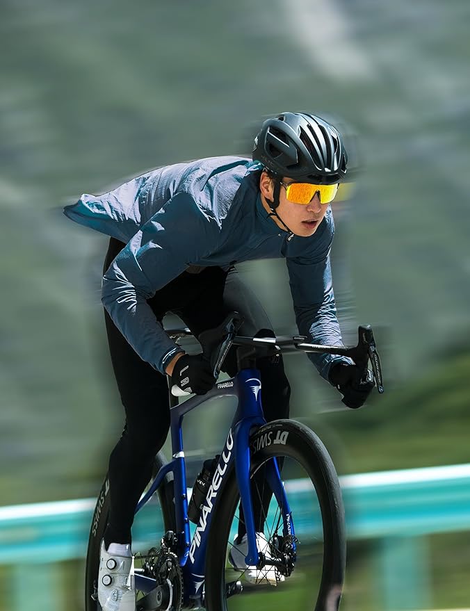 LAMEDA Cycling Jacket for Men Women Windbreaker Lightweight Packable Breathable Cycling Bike Jacket with Reflective Strips