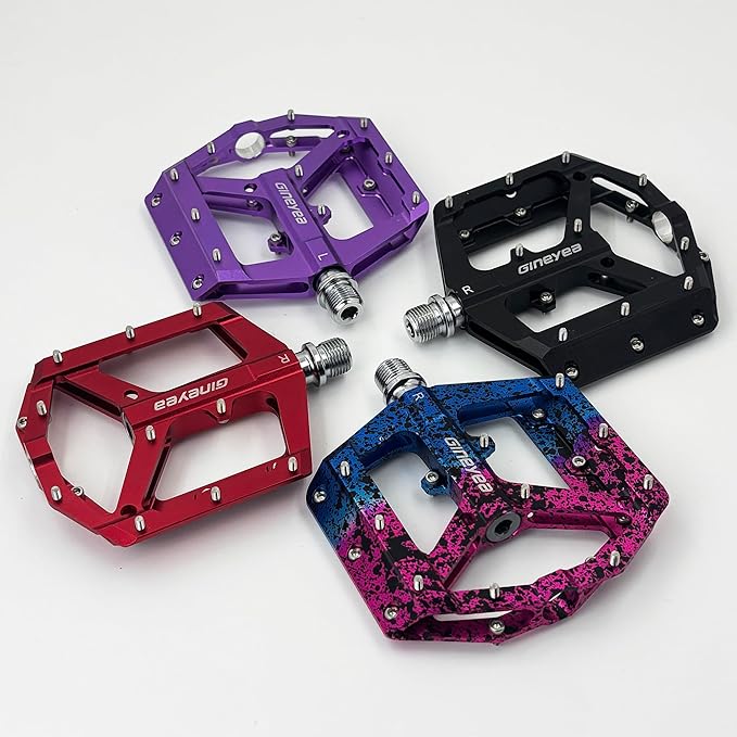 Mountain Bike Pedals, Aluminum Alloy Flat Platform, 9/16" Sealed Bearing, Lightweight Bike Pedals for MTB BMX Road Bicycle