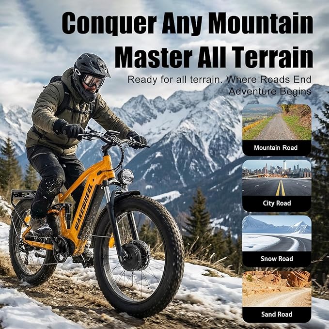 8000w Electric Bike for Adults, 60V 32Ah Battery Ebike, Fat Tire & Long Range Electric Bicycles, 210Nm Mountain Bike Full Suspension, Hydraulic Brake Electric Bicycle