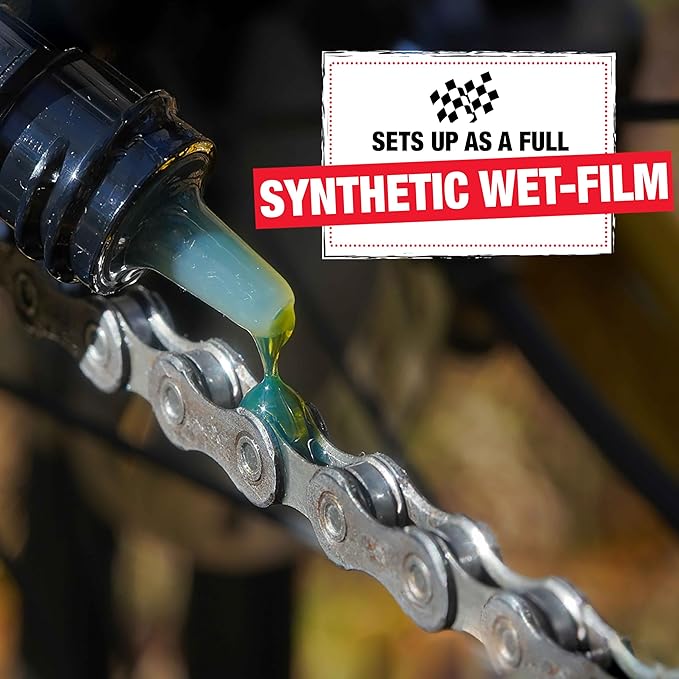 Finish Line Wet Bicycle Chain Lube – Long-Lasting Wet Style Lubricant for Road, Mountain, and Gravel Bikes – Reduces Friction and Repels Water – 4oz Drip Bottle
