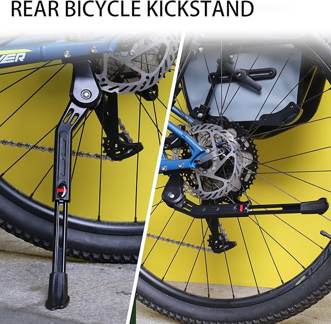WEEROCK Adjustable Rear Bike Kickstand Aluminium Alloy Kick stand Fits For 22/24/26/28 Inch Mountain bike,Road bicycle,MTB,E-Bikes