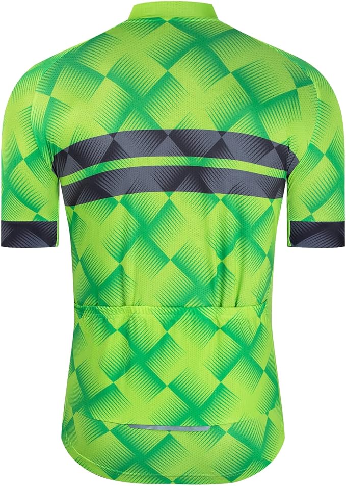 Men Cycling Jersey Skull Bike Short Sleeve Tops Quick-Dry Reflective 3-Pockets S-3XL