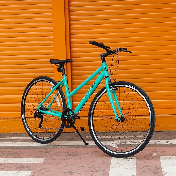 AVASTA Populus 700C Road Bike for Women with Kickstand, 15 17 Inch Lightweight Step Through Aluminum Alloy Frame, 7-Speed Drivetrain, Multiple Colors