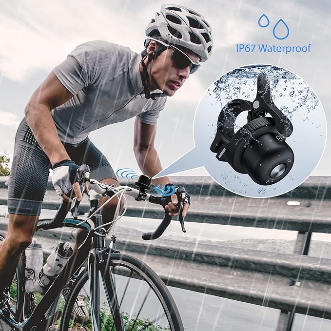 Bike Bell for Apple AirTag, MiTag Bluetooth Tracker Included, Bicycle Bell Hidden Mount for AirTag, Waterproof Anti-Theft Holder for GPS Tracker