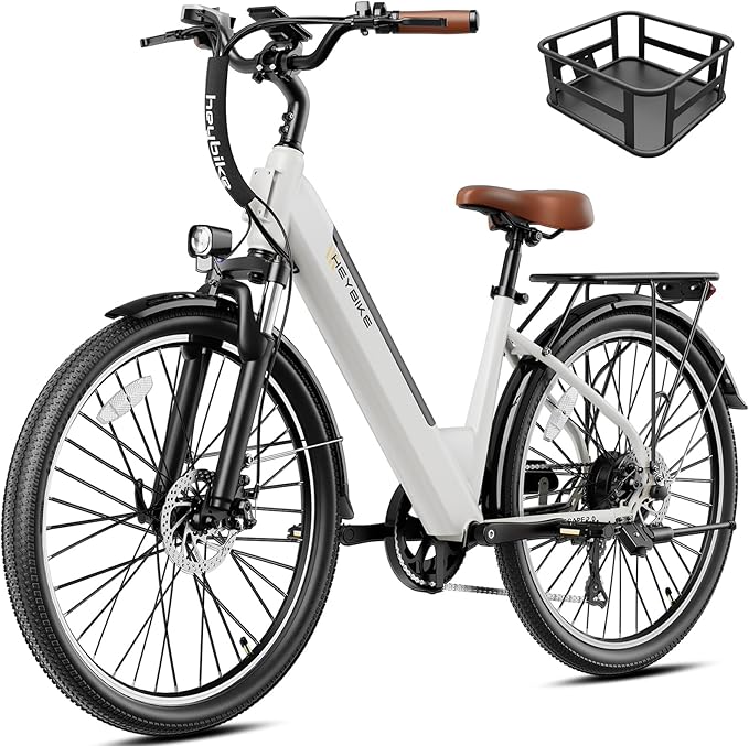 Heybike Cityscape 2.0 Electric Bike for Adults with 1200W Motor Peak, 468Wh Removable Battery, up to 50Miles 24MPH 26" Electric Commuter Bike with 7-Speed, UL Certified