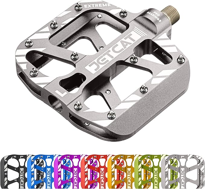 Mountain Bike Pedals Flat - MTB Pedals Flat, Bicycle Pedals, Road Bike Pedals, BMX Pedals, for BMX MTN Road Gravel EBike, Specialized Parts, Adults, Aluminum Metal Stamp 9/16"