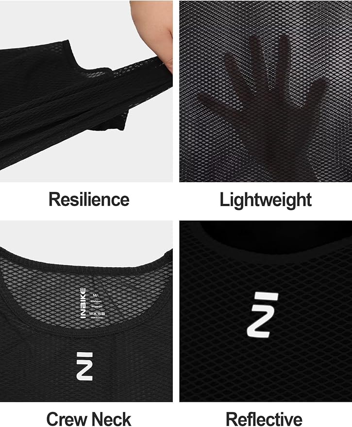 INBIKE Men's Breathable Cycling Vest - Quick Dry Sleeveless Bicycle Shirt, Bike Jersey Base layer for Road Cycling/Sports