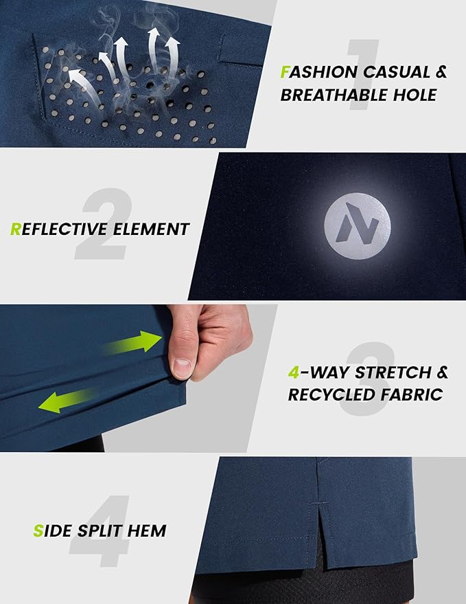 Nepest Men's Mountain Bike Shorts 4D Padded Cycling Bicycle Biker Riding Loose-fit Gel Padding MTB Shorts Zipper Pockets