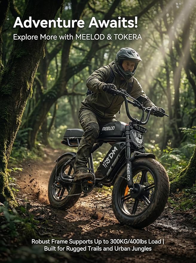 3000W Peak 32AH Electric Bike Dual Motor, 56KM/H EBike for Adult Teen 100-200KM, 20'x4.0'' Fat Tire Dual Motor Electric Dirt Bike Multiple Suspension & Hydraulic Brake Commuter Off-Road E-Bike