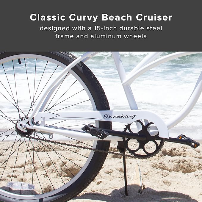 sixthreezero Urban Lady Beach Cruiser Bike, Women's 3 Speed Hybrid Bicycle