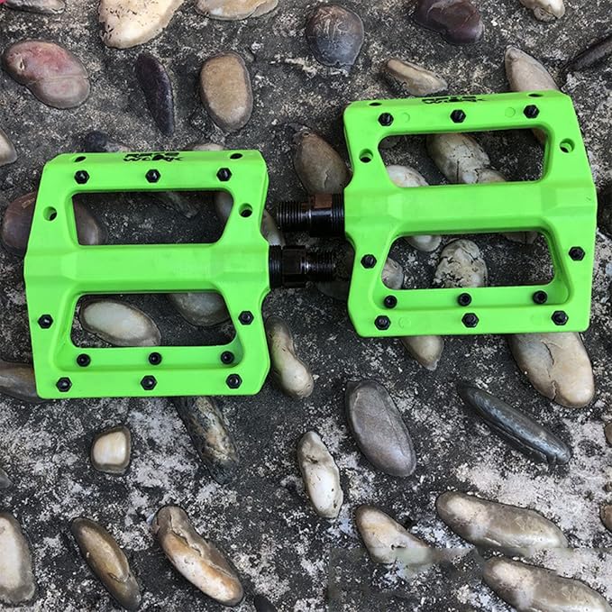 Mountain Bike Pedals Nylon Fiber MTB Pedals for Mountain and Road Bikes Flat Platform Bicycle Pedal for BMX MTB 9/16"