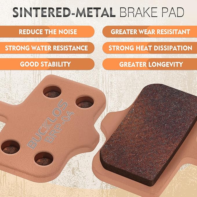 BUCKLOS Bike Disc Brake Pads-Bicycle Disk Brake Pads for Sram Avid Elixir E1 E3 E5 E7 E9 ER ER CR Mag Level TL T Sram XX X0 X7 X9 XXWC DB1 DB3 DB5 for Mountain Bike/Ebike/Road Bike/Scooter