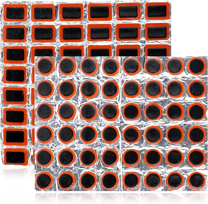 Giantree 96Pcs Rubber Bike Tire Patches, Rubber Patch Outdoor Cycling Bicycle Tire Tool, Bicycle Inner Tube Puncture Patch for Motorcycle BMX Cycling MTB Road Mountain Bicycle A3 (Without Glue)