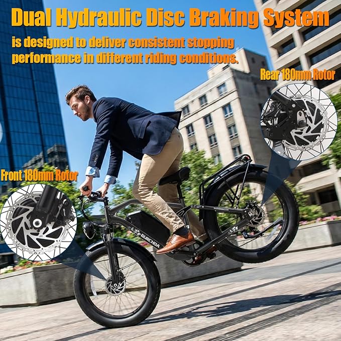 2026 Upgraded Dual Motors AWD Electric Bike for Adults 5000w/3000W/1500W Motor Dirt Ebike 40MPH/30MPH 52V/48V 30Ah/20Ah Battery Up to 90 Miles Long Range 26" Fat Tire Bicycle for Commute Mountains
