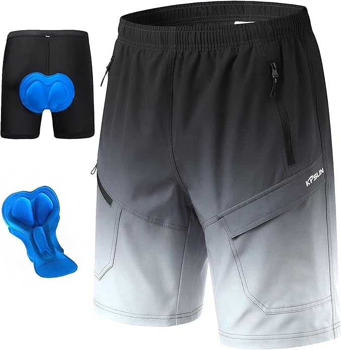 Men's Mountain Bike Shorts 3D Padded Baggy Bicycle Riding Cycling Shorts Quick Dry Lightweight Biking Shorts