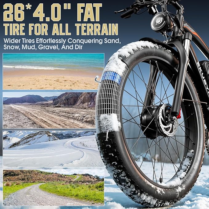 6000W Dual Motor Electric Bike for Adults, 48MPH Fast Ebike with 52V 36Ah Removable Battery, Up to 100 Miles Long Range, 24/26 Inch Fat Tire, Shimano 7-Speed, Shock Absorber Commuter E-Bike