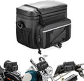 Waterproof Motorcycle Handlebar Bag, Dirtbike Handlebar Bag for Cruiser Softail Dyna Sportsters, Bicycle Tool Storage Pouch with PVC Clear Window & USB Charge Hole, Bag Only