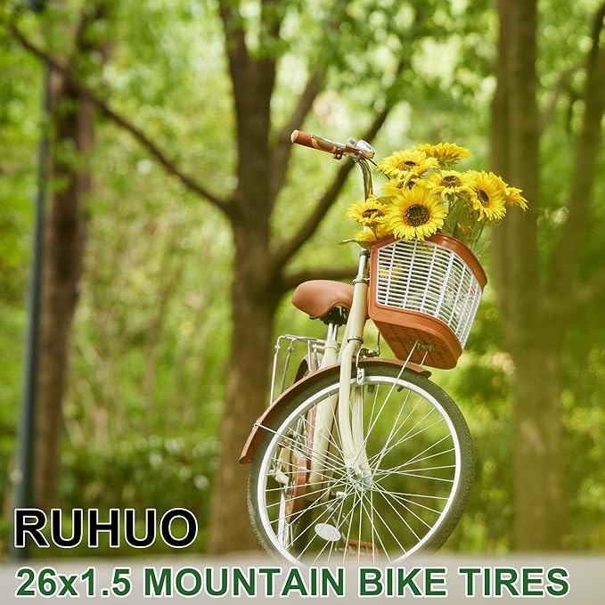 2-Pack 20x1.75 Bike Tire Tube, 20 Inch Mountain Bike Tires & Tubes, Folding Replacement Bicycle Tires with 2 Tire Levers for Hybrid, City Commuter, Urban