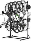 400LBS Floor Bike Rack Garage Free Standing with 5 Hooks, Vertical Bike Stand Bicycle Storage, Bike Hangers for Garage Indoor Use for 5 Bicycles, Heavy Duty Metal Black Floor Mount