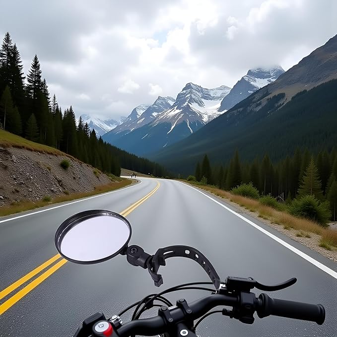 Black Bike Mirror 360 Degree Rotatable Handlebar Rearview Bike Mirrors Shockproof Wide Angle Acrylic Convex Safety Mirror for Most Mountain Road Bike,Bike Mirrors Accessories