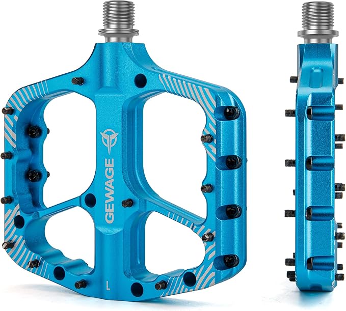 Mountain Bike Pedals -Bicycle Flat Pedals Aluminum 9/16" Sealed Bearing -Wide Platform for Road Mountain Gravel BMX MTB Bike Ideal for Downhill & Trail