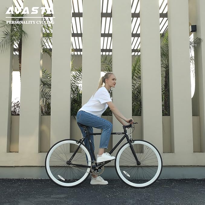 AVASTA Single-Speed Fixed Gear Urban Commuter Fixie Bike Flip Flop Hub Bicycle, Multiple Colors