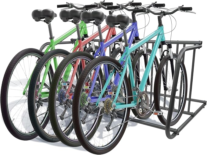 Pearington 10-Bike Floor Rack, Heavy-Duty Dual-Sided Steel Bicycle Storage Stand, Holds 10 Bikes, 59" Wide, Freestanding Organizer for Garages, Events, Streets, and Yards
