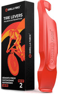 Gorilla Force Bike Tire Levers Set, Easy-to-Use Bicycle Tire Levers Tool Set for Removal, Changing, and Repair – Strong No-Scratch Plastic for Road, MTB, and Mountain Kits (Lava Red)