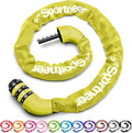 Sportneer Bike Lock: 5 Digit Combination High Security Anti Theft Bike Chain Lock - 3.2/3.6/4ft Heavy Duty Keyless Bicycle Lock for Bike, Motorcycle, Scooter, Door & Gate - 4/6mm Thick, Easy to Use