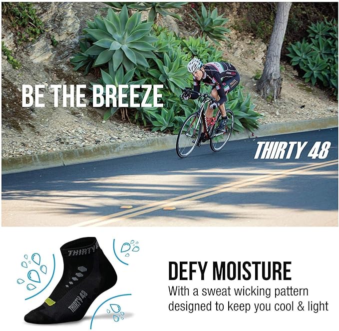 Thirty48 Low Cut Cycling Socks for Men and Women | Unisex Breathable Sport Socks