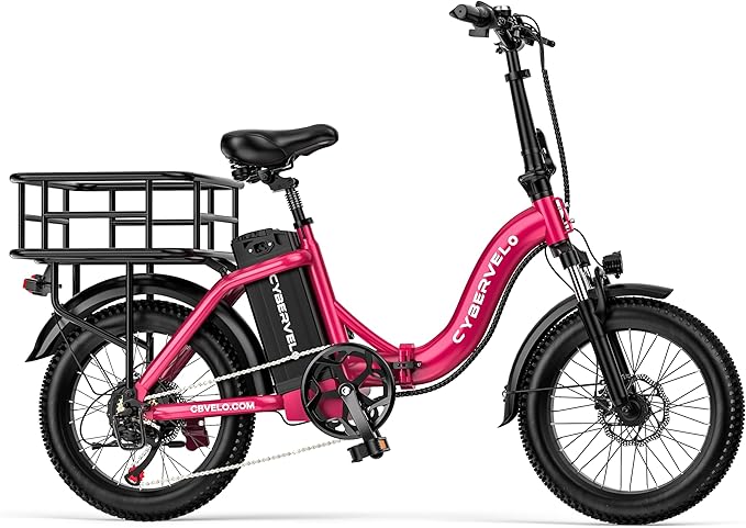 1000W Folding Electric Bike, 48V 20AH Large Removable Battery E Bike, 30+MPH, 80 Miles Max Range, 20" Fat Tire Electric Bike for Adults, Adult Electric Bicycles for Long