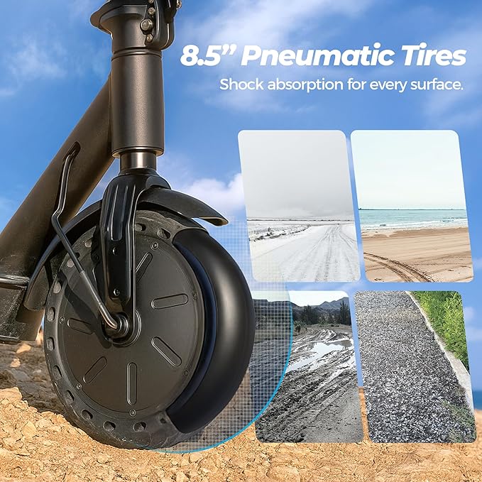 Electric Scooters - Electric Scooter for Adults, 500W Peak Motor, 18 Max MPH, 21 Miles Range, APP Control, Lightweight Foldable E-Scooter