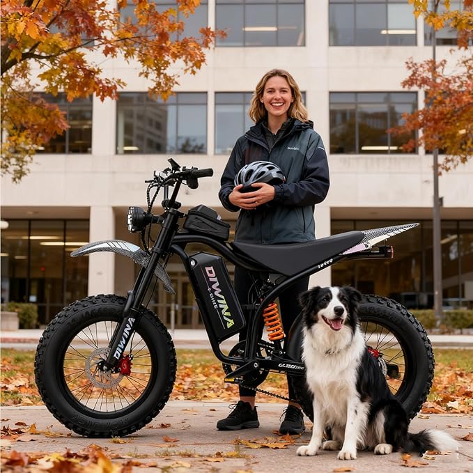 Electric Bike for Adults-3000W/5000W Peak, 60V 32/36AH Battery, 40/45MPH 100 Miles Long Range Ebike, Fat Tire 20Inch, 7-Speed Hydraulic Brake, Electric Dirt Bike Snow Commuter