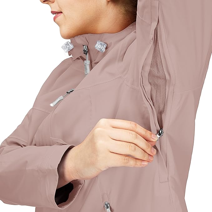 33,000ft Packable Rain Jacket Women Lightweight Waterproof Raincoat with Hood Cycling Bike Jacket Windbreaker