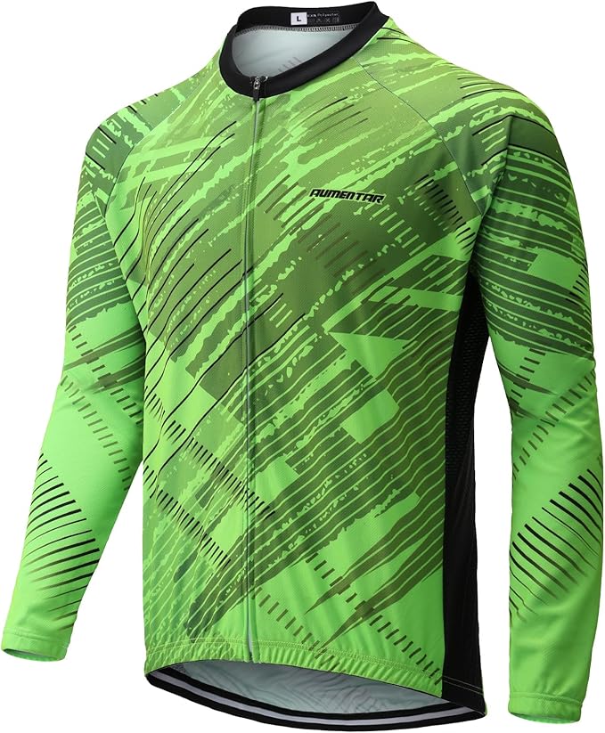 Men's Cycling Bike Jersey Long Sleeve - Moisture Wicking, Breathable, Quick Dry Biking Shirt Full Zipper