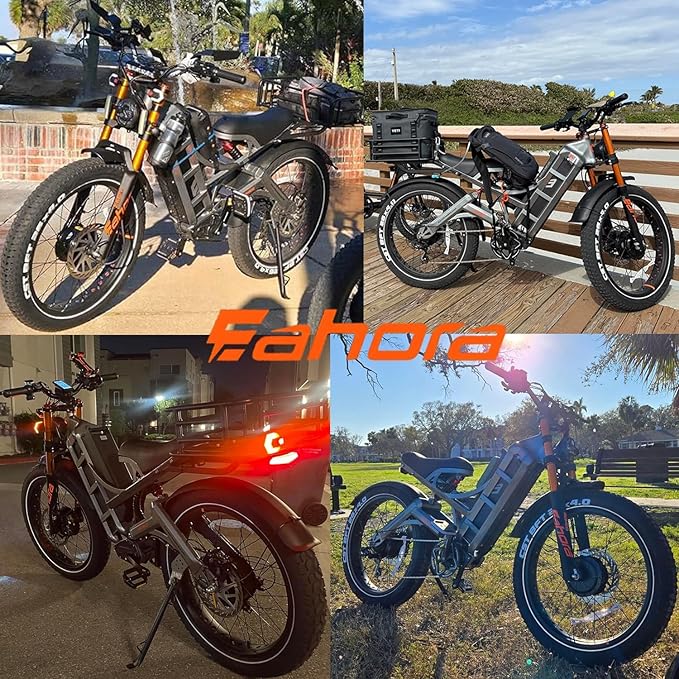 eAhora Romeo Pro 3 [2026] Peak 5600W Electric Bike for Adults 50Mph, 60V 80Ah Battery 250 Miles,Long Range Dual Motors Ebike,26"*4.0 Fat Tire Full Suspension
