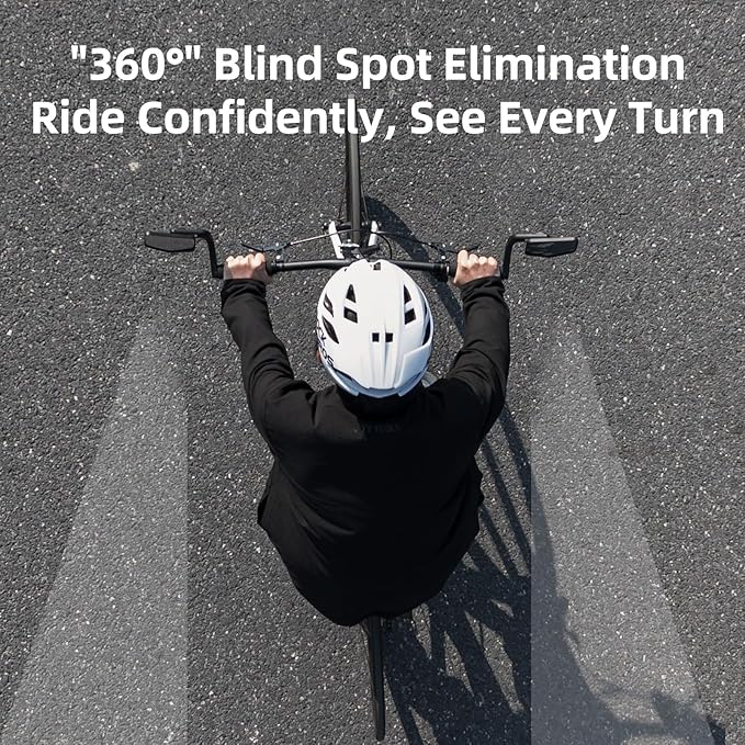 ROCKBROS Bike Mirror Handlebar Mount Bar End Mirror, 360° Adjustable Bicycle Mirrors for Handlebars, HD Automotive Grade Glass, Scratch-Resistant for E-Bike, MTB, Scooter and Electric Bicycles Right